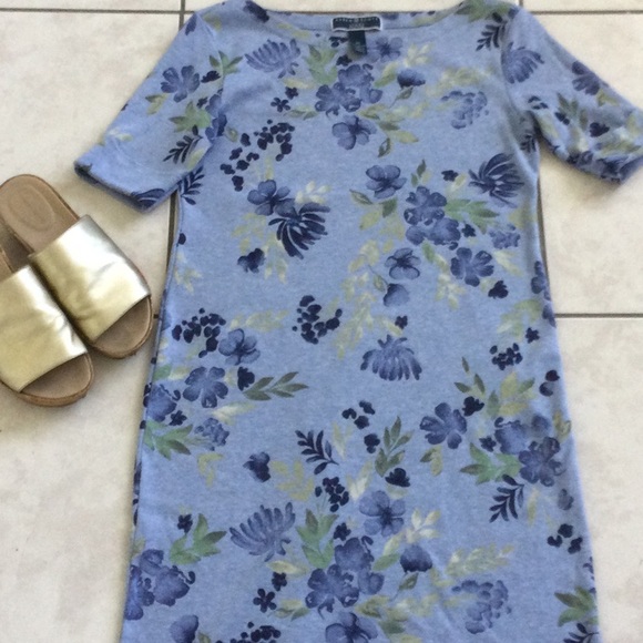 🛑MUST GO🛑 Karen Scott Cotton Boatneck Floral T-shirt Dress Small Comfy - Picture 7 of 14